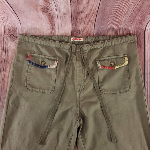*READ* Johnny Was Womens Size Small Lounger Drawstring Pants Linen Blend Green - Picture 5 of 13